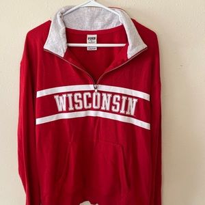 PINK University of Wisconsin Badger Quarter Zip